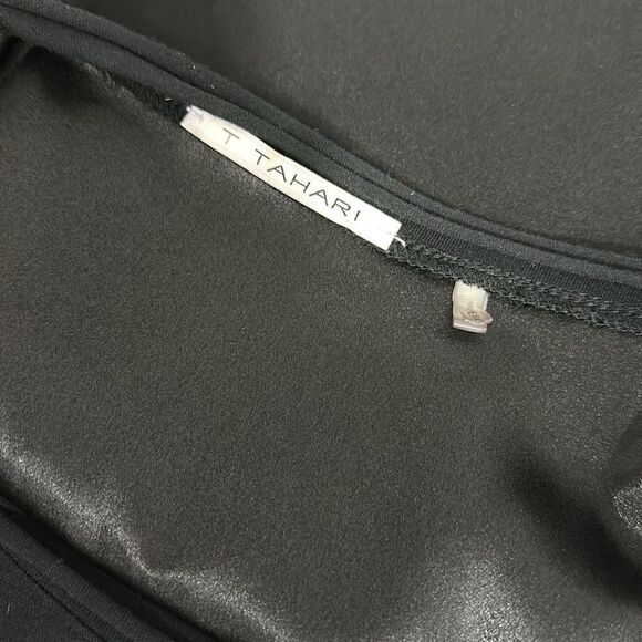 T Tahari Mixed Media Long Sleeve Round Neck Blouse Top Size S - Picture 4 of 8